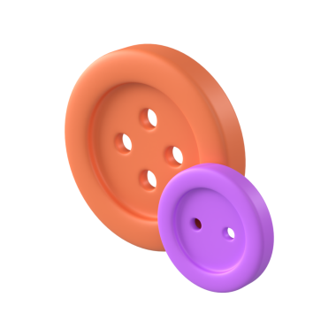 Saydam arkaplanda izole edilmiş web kullanımı için düğmeler 3d biçim illüstrasyonu