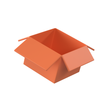 Craft Box 3d style illustration for web use isolated on transparent background