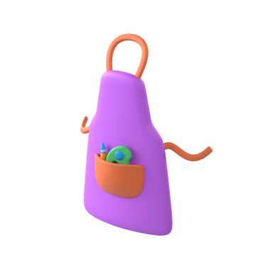 Saydam arkaplanda izole edilmiş web kullanımı için önlük 3d biçim illüstrasyonu