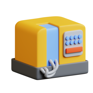 Machinery 3d style illustration for web use isolated on transparent background