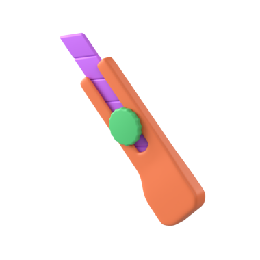 Saydam arkaplanda izole edilmiş web kullanımı için Kağıt Kesicisi 3d biçim illüstrasyonu