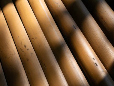 Bambu Diagonal Desen: Doğal Sarı Kahverengi Bambu Yapışkan Doku Asyalı Doğulu Madde