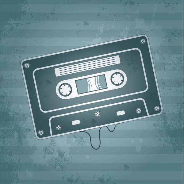 古いレトロな背景に抽象的な音楽オーディオ ・ カセット テープ — ストックベクタ