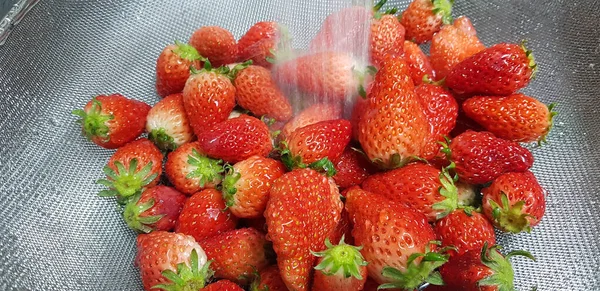 Morangos Vermelhos Mercado — Fotografia de Stock