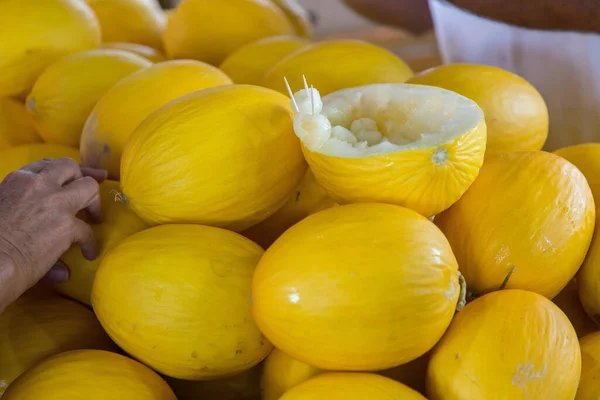 Yellow Melons Market — Stock Photo, Image