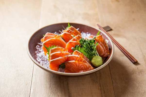 Nyers Lazacszelet Vagy Lazac Sashimi — Stock Fotó