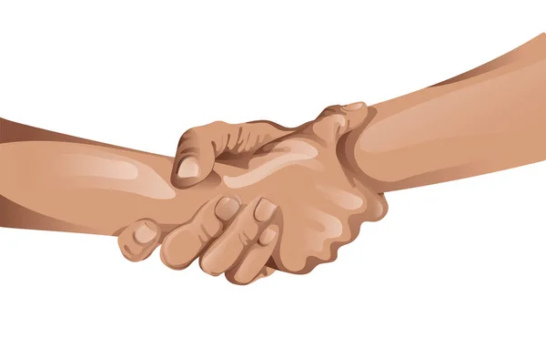 Shaking hands, symbol of friendship and cooperation, business partnership. Color sketch drawing, isolated object on a white background Royalty Free Stock Illustrations