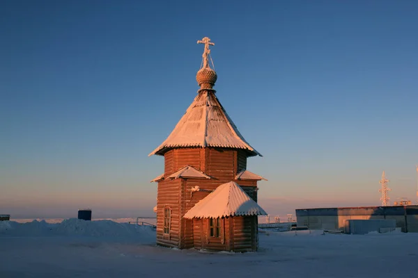 Tempio Cappella Onore Dell Arcangelo Dio Michele Aeroporto Norilsk Russia — Foto Stock