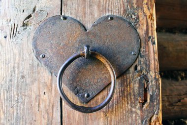 A heart-shaped doorknob in one of the houses of the old Yeniseysk. Siberia