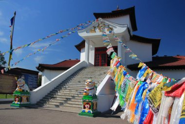Tsechenling Budist Tapınağı. Kyzyl. Tuva Cumhuriyeti. - Rusya. Tsechenling Budist Tapınağı şehrin en önemli turistik yerlerinden biridir..