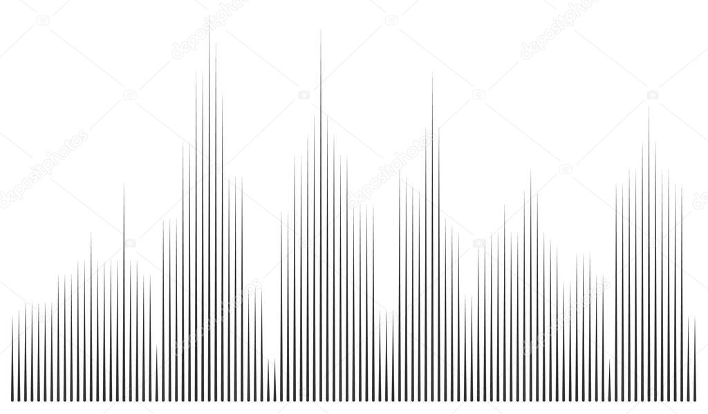 Abstract city silhouette made with many thin line