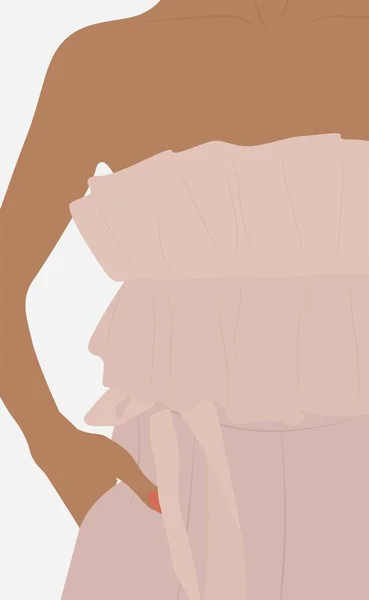 Молода Жінка Літньому Костюмі Світло Рожевий Верх Векторна Плоска Ілюстрація — стоковий вектор