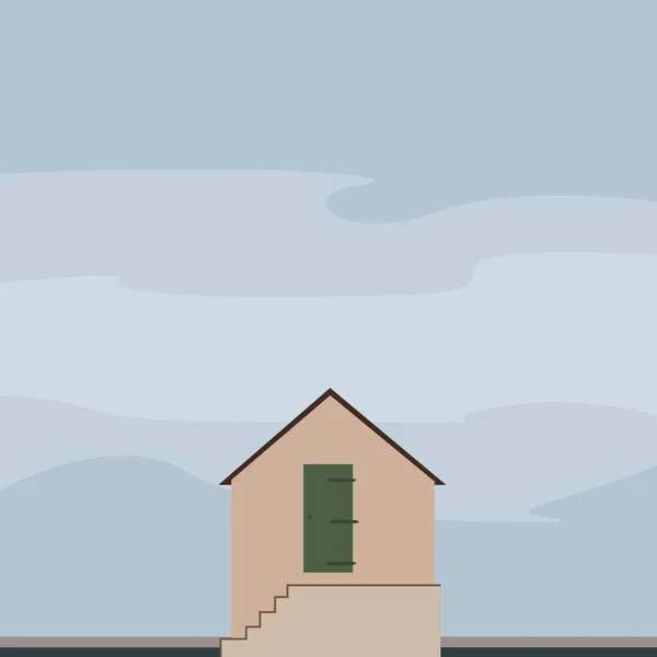 Vector Illustratie Van Een Huis Flat Een Beeld Van Een — Stockvector