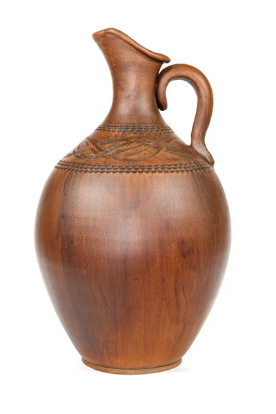 Antique vintage Slavic earthenware jug — Stock Photo, Image