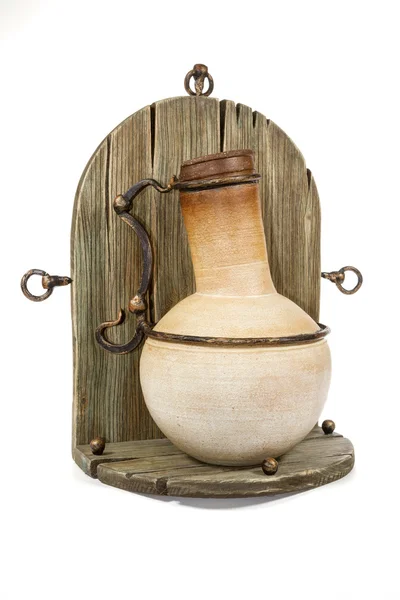 Antique vintage Slavic earthenware jug — Stock Photo, Image