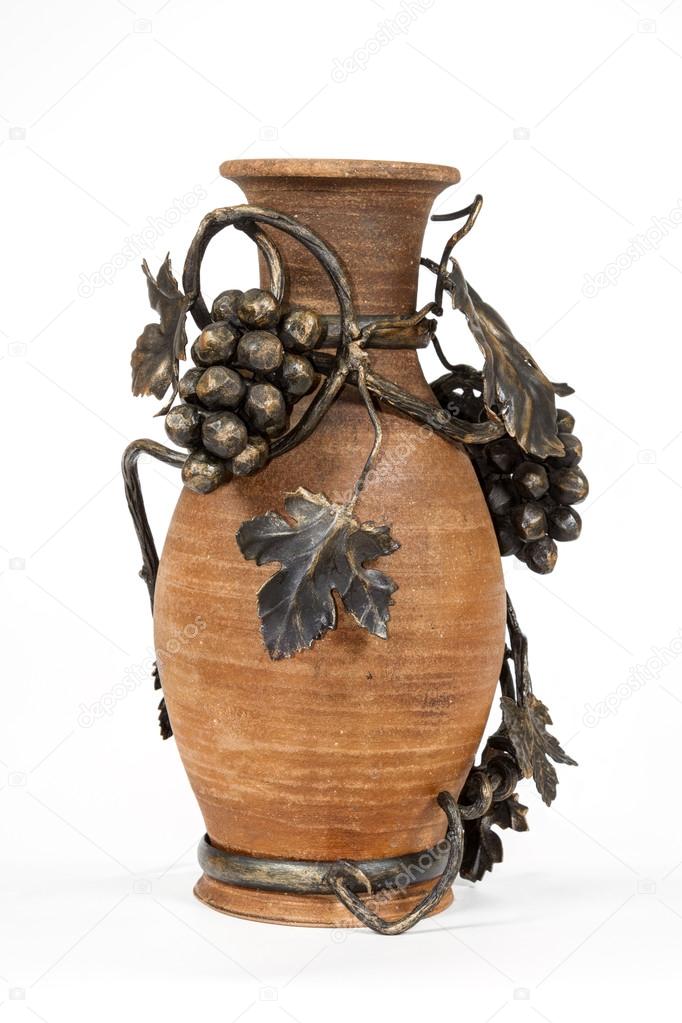 Antique vintage Slavic earthenware jug