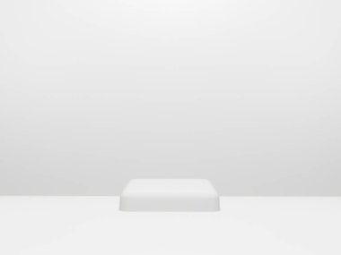 Gri renkli sunum için podyum ve kopyalama alanı ile minimalist tarzda sunum için sahne, 3d soyut arkaplan tasarımı