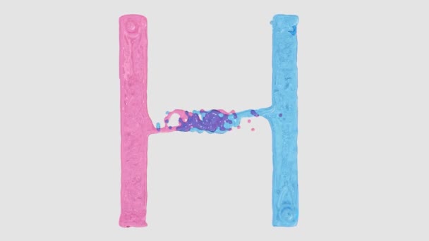 Liquid Alphabet Letter Made Pink Blue Animated Liquid Flows — Stock Video