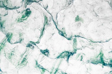 Yeşil renkli soyut arkaplan, el yapımı alkol boyası, sıvı mürekkep tekniği.