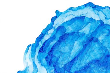 Mavi renkli soyut arkaplan, el yapımı alkol boyası, sıvı mürekkep tekniği.