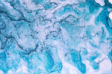 Mavi renkli soyut arkaplan, el yapımı alkol boyası, sıvı mürekkep tekniği.