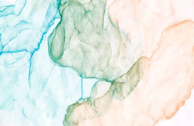 Mavi renkli soyut arkaplan, el yapımı alkol boyası, sıvı mürekkep tekniği.