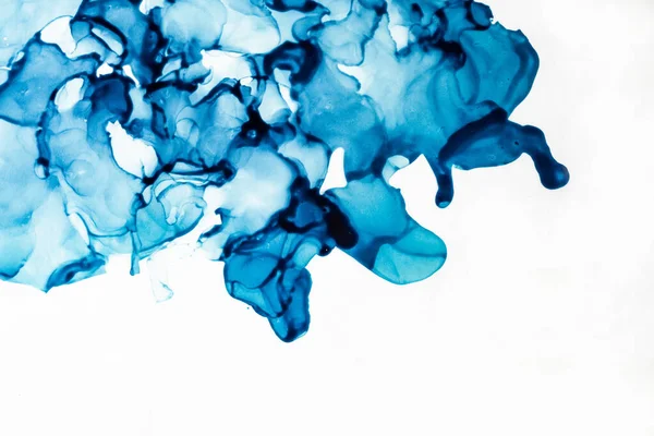 Abstrakcyjne Tło Kolorze Niebieskim Ręcznie Malowany Alkohol Technika Tuszu Cieczowego — Zdjęcie stockowe