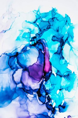 Soyut renk arkaplanı, el yapımı alkol boyası, sıvı mürekkep tekniği.