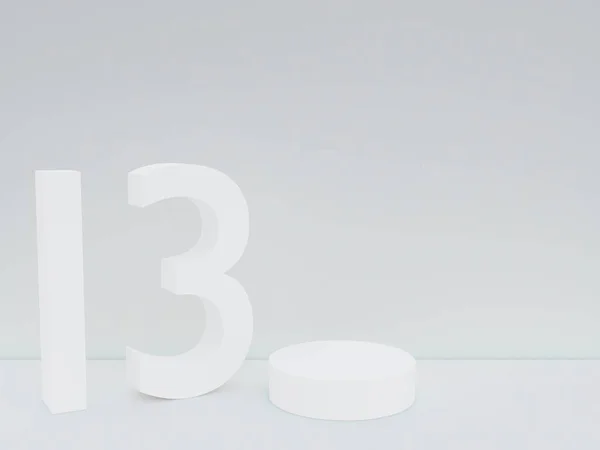 Scéna Pódiem Pro Modelovou Prezentaci Bílé Barvě Minimalistický Styl Číslo — Stock fotografie