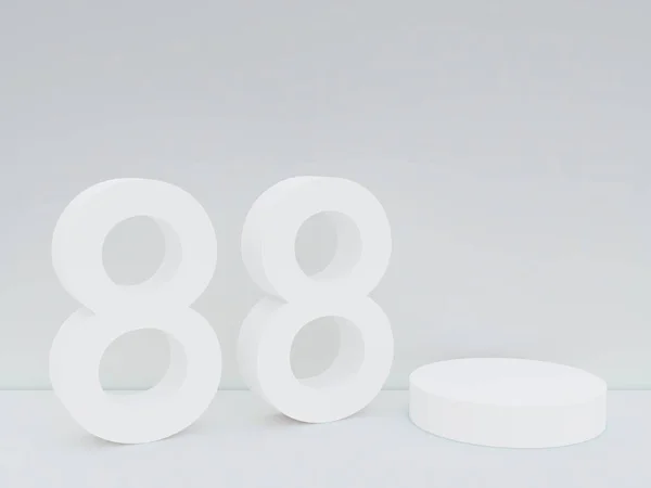 Scena Con Podio Presentazione Del Modello Colore Bianco Stile Minimalismo — Foto Stock
