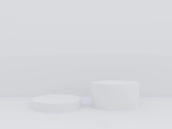 Scena Con Podio Presentazione Mock Colore Bianco Stile Minimalismo Con — Foto Stock