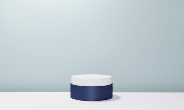 Kopyalama alanı ile minimalizm tarzında sunum yapmak için podyumu olan sahne, soyut arkaplan tasarımını 3d render