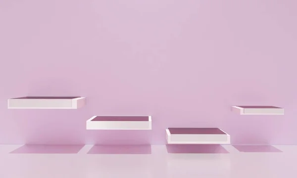 Kopyalama alanı ile minimalizm tarzında sunum yapmak için podyumu olan sahne, soyut arkaplan tasarımını 3d render