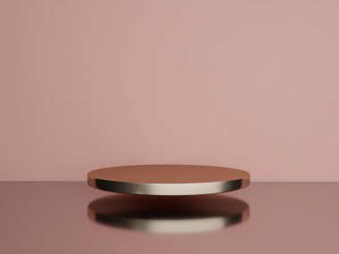 Kopyalama alanı ile minimalizm tarzında sunum yapmak için podyumu olan sahne, soyut arkaplan tasarımını 3d render