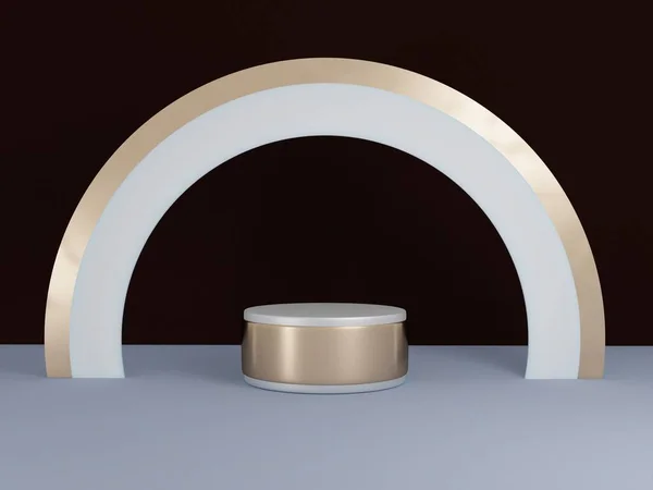 Kopyalama alanı ile minimalizm tarzında sunum yapmak için podyumu olan sahne, soyut arkaplan tasarımını 3d render