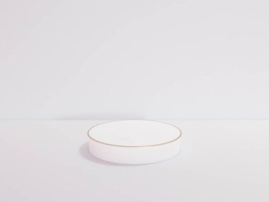 Kopyalama alanı ile minimalizm tarzında sunum yapmak için podyumu olan sahne, soyut arkaplan tasarımını 3d render