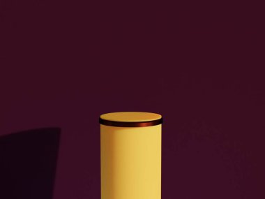 Kopyalama alanı ile minimalizm tarzında sunum yapmak için podyumu olan sahne, soyut arkaplan tasarımını 3d render