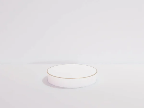 Cena Com Pódio Para Apresentação Simulada Estilo Minimalista Com Espaço — Fotografia de Stock