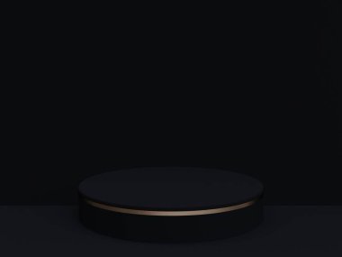 Kopyalama alanı ile minimalizm tarzında sunum yapmak için podyumu olan sahne, soyut arkaplan tasarımını 3d render
