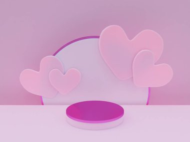 Kopyalama alanı ile minimalizm tarzında sunum yapmak için podyumu olan sahne, soyut arkaplan tasarımını 3d render