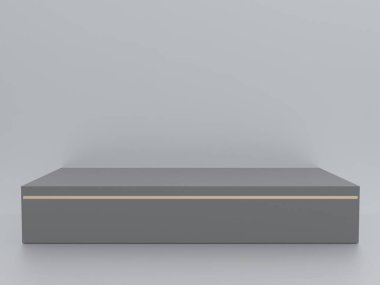 Kopyalama alanı ile minimalizm tarzında sunum yapmak için podyumu olan sahne, soyut arkaplan tasarımını 3d render