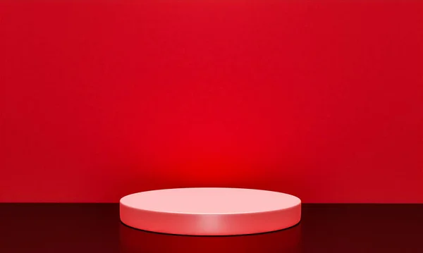 Escena Con Podio Color Rojo Para Una Presentación Simulada Estilo —  Fotos de Stock