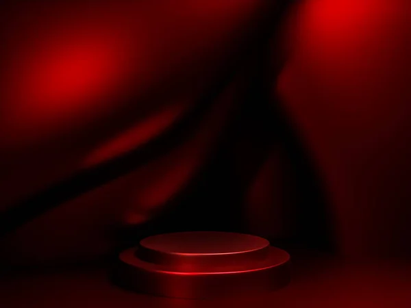 Scena Czerwonym Podium Kolorów Makiety Prezentacji Stylu Minimalizmu Miejsca Kopię — Zdjęcie stockowe