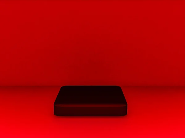Scen Med Röd Färg Podium För Mock Presentation Minimalism Stil — Stockfoto
