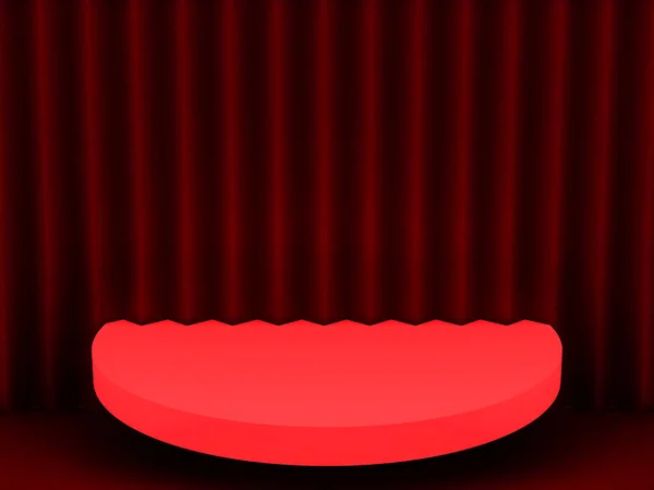 Scena Czerwonym Podium Kolorów Makiety Prezentacji Stylu Minimalizmu Miejsca Kopię — Zdjęcie stockowe
