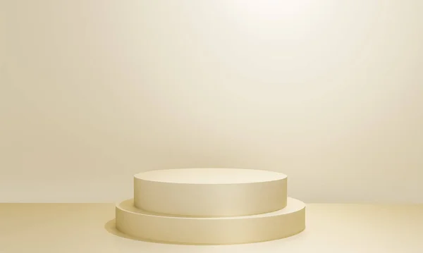 Scen Med Beige Färg Podium För Mock Presentation Minimalism Stil — Stockfoto