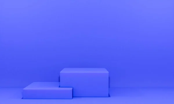 Escena Con Podio Color Azul Para Una Presentación Simulada Estilo — Foto de Stock