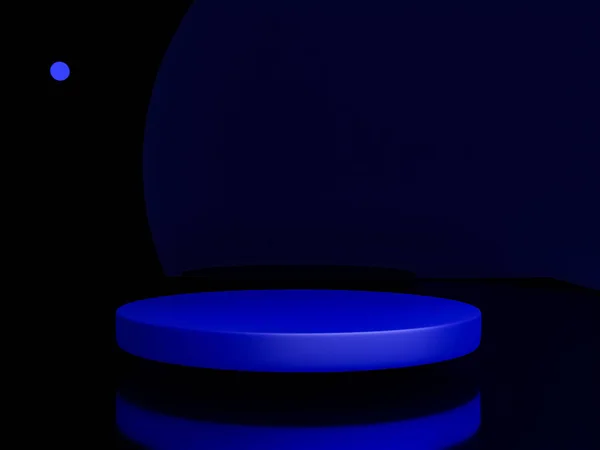 Escena Con Podio Color Azul Para Una Presentación Simulada Estilo — Foto de Stock