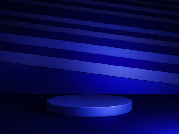 Scena Con Podio Colore Blu Scuro Presentazione Del Modello Stile — Foto Stock