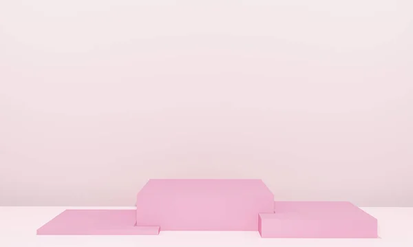Scena Con Podio Colore Rosa Presentazione Del Modello Stile Minimalismo — Foto Stock